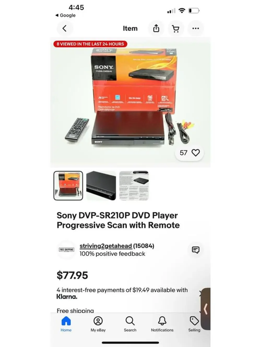Sony DVD Player with Component and Coaxial Audio Outputs
